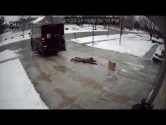 UPS Guy Vs. Icy Driveway